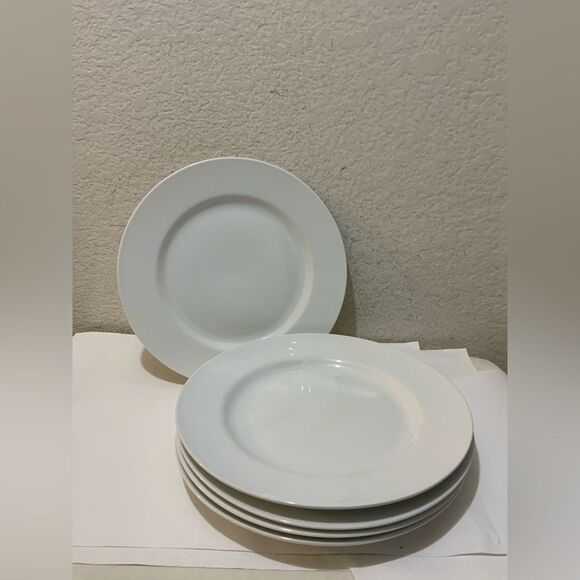 Pier 1 imports luminous White porcelain  dinner Plate 11” (Set of 5) G6 - Picture 1 of 7